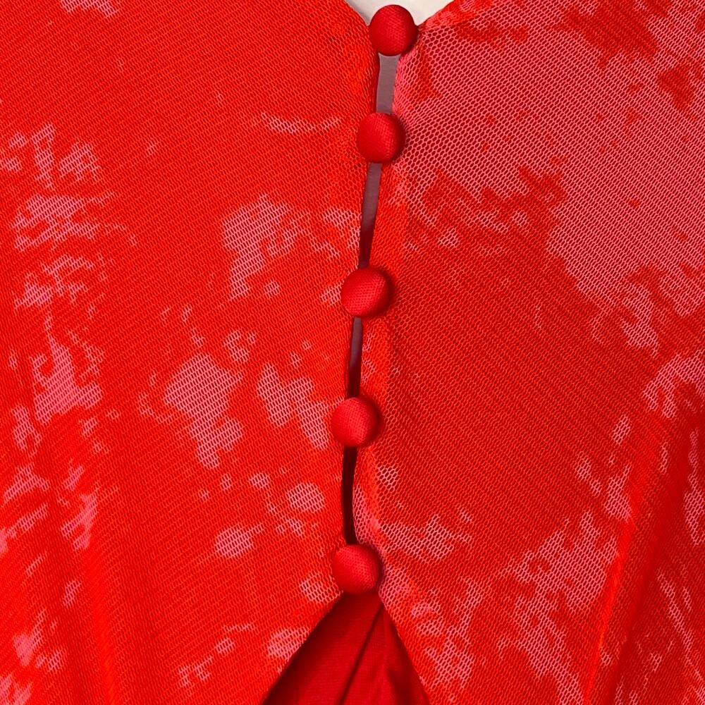 Thakoon Collective Sleeveless Double V Neck Cocktail Midi Dress Red Size 4 - Picture 11 of 16